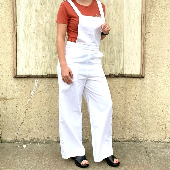 American Apparel Pants - American Apparel White Overalls M Cotton Jumpsuit